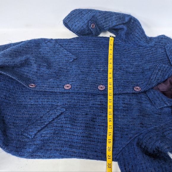 Vintage Bardolino Luxury Blue Mohair Long Coat, ANNA Collection, Scotland, Med - Picture 8 of 15